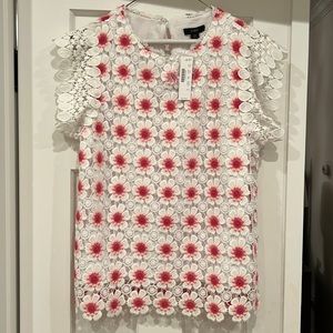 NWT J crew eyelet floral top size M